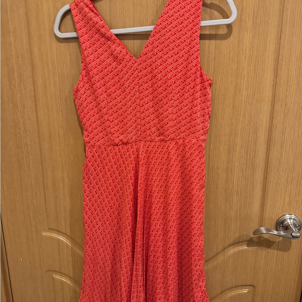 Banana Republic Vibrant Orange Geometric Dress